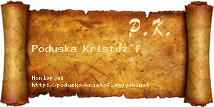 Poduska Kristóf névjegykártya